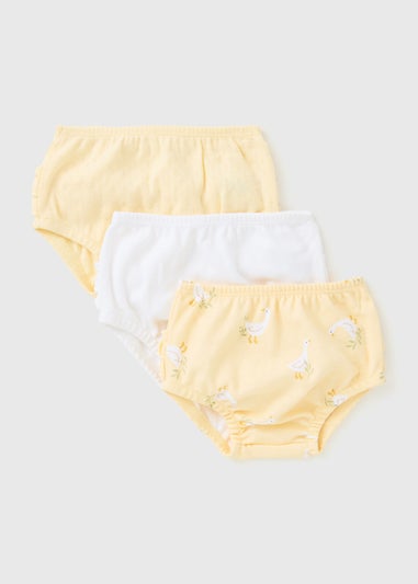 3 Pack Baby Yellow Frill Knickers (Newborn-23mths)