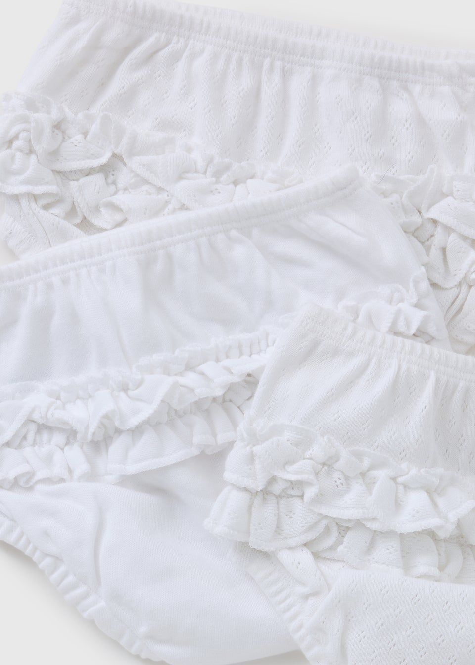 3 Pack Baby White Frill Knickers (Newborn-23mths)
