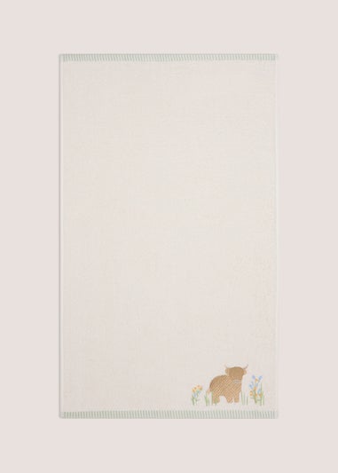 Highland Cow Embroidered Hand Towel