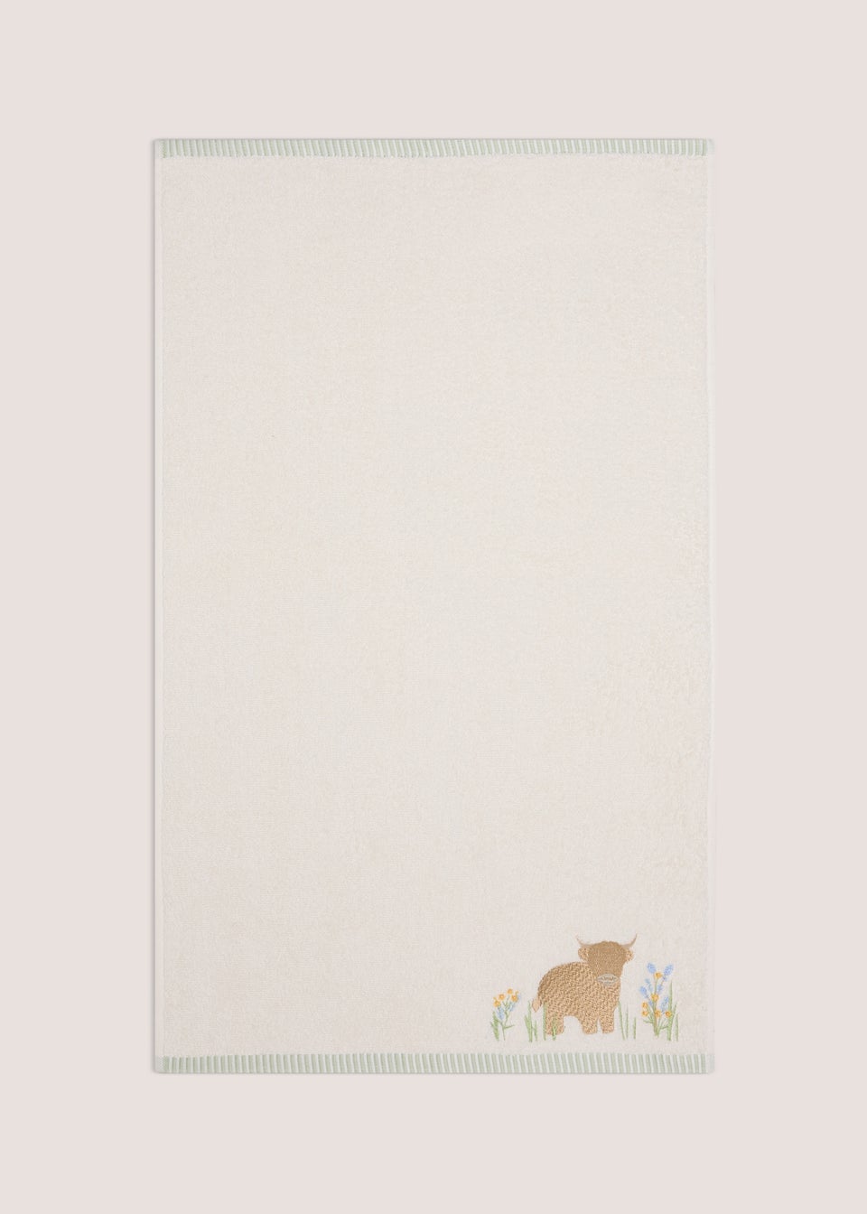 Highland Cow Embroidered Hand Towel
