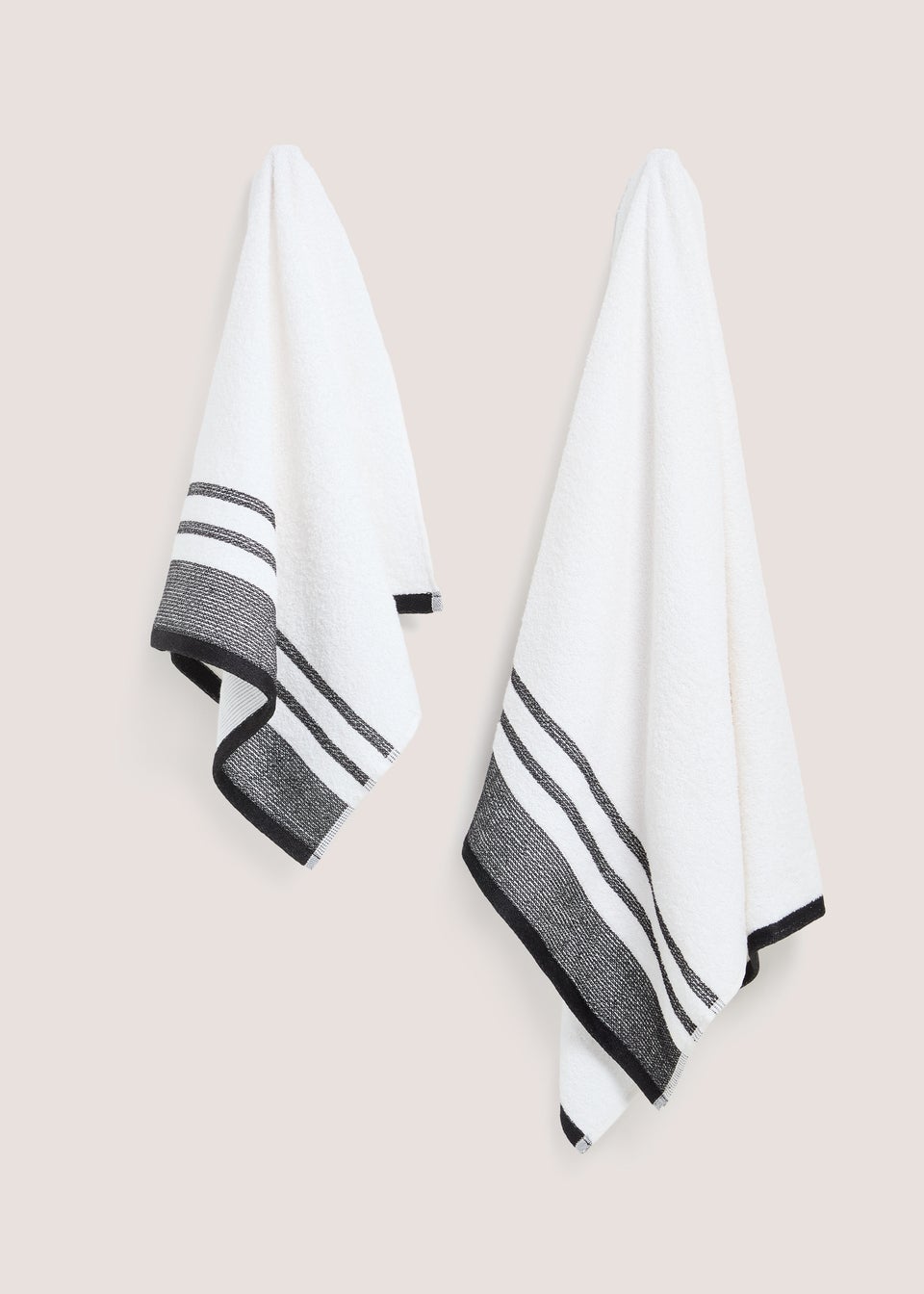 Black Dobby Border Hand Towel