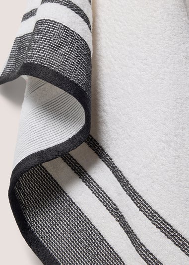 Black Dobby Border Hand Towel