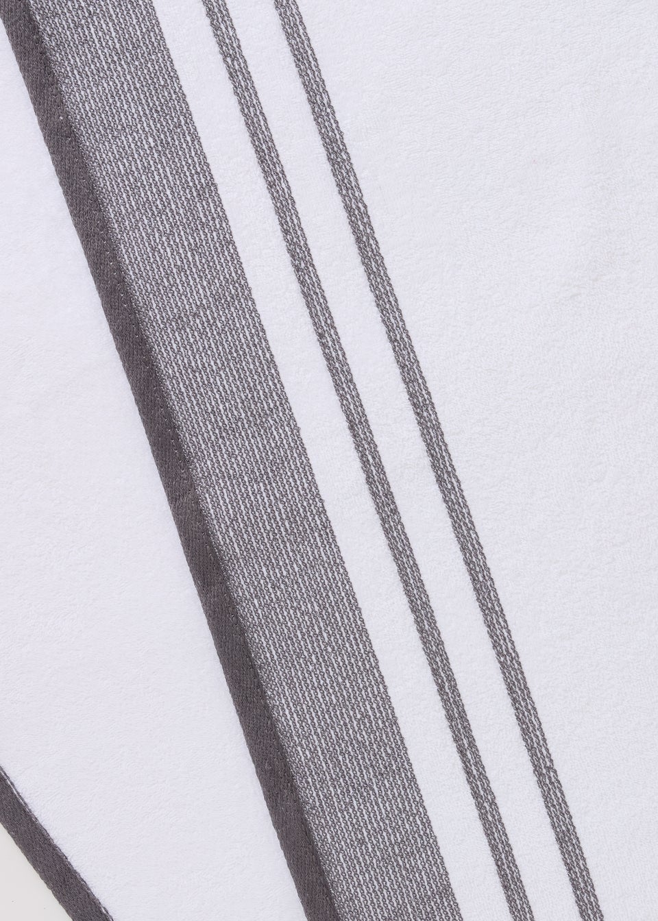 Grey Stripe Dobby Border Towel