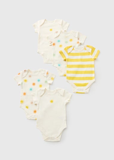 5 Pack Baby Multicolour Sun Bodysuits (Newborn-23mths)