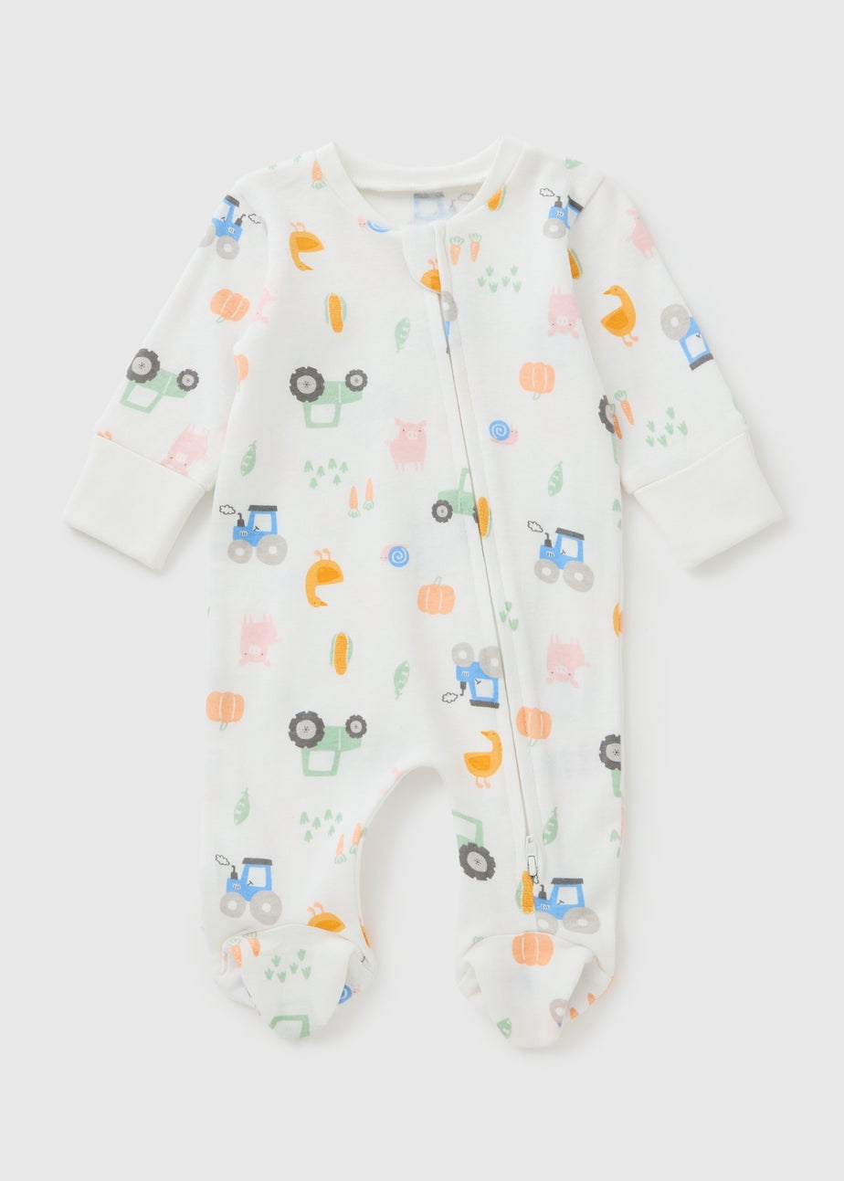 Baby Boy Zip Up Sleepsuit (0-24 Mnths)