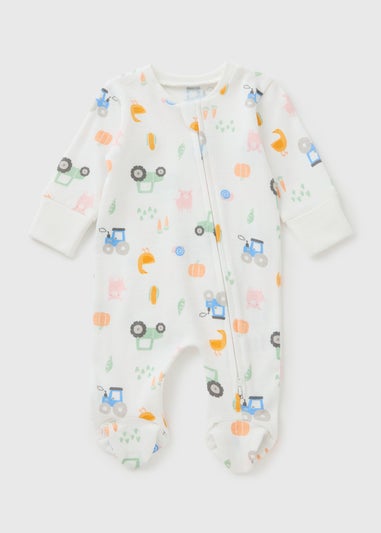 Baby Boy Zip Up Sleepsuit (0-24 Mnths)
