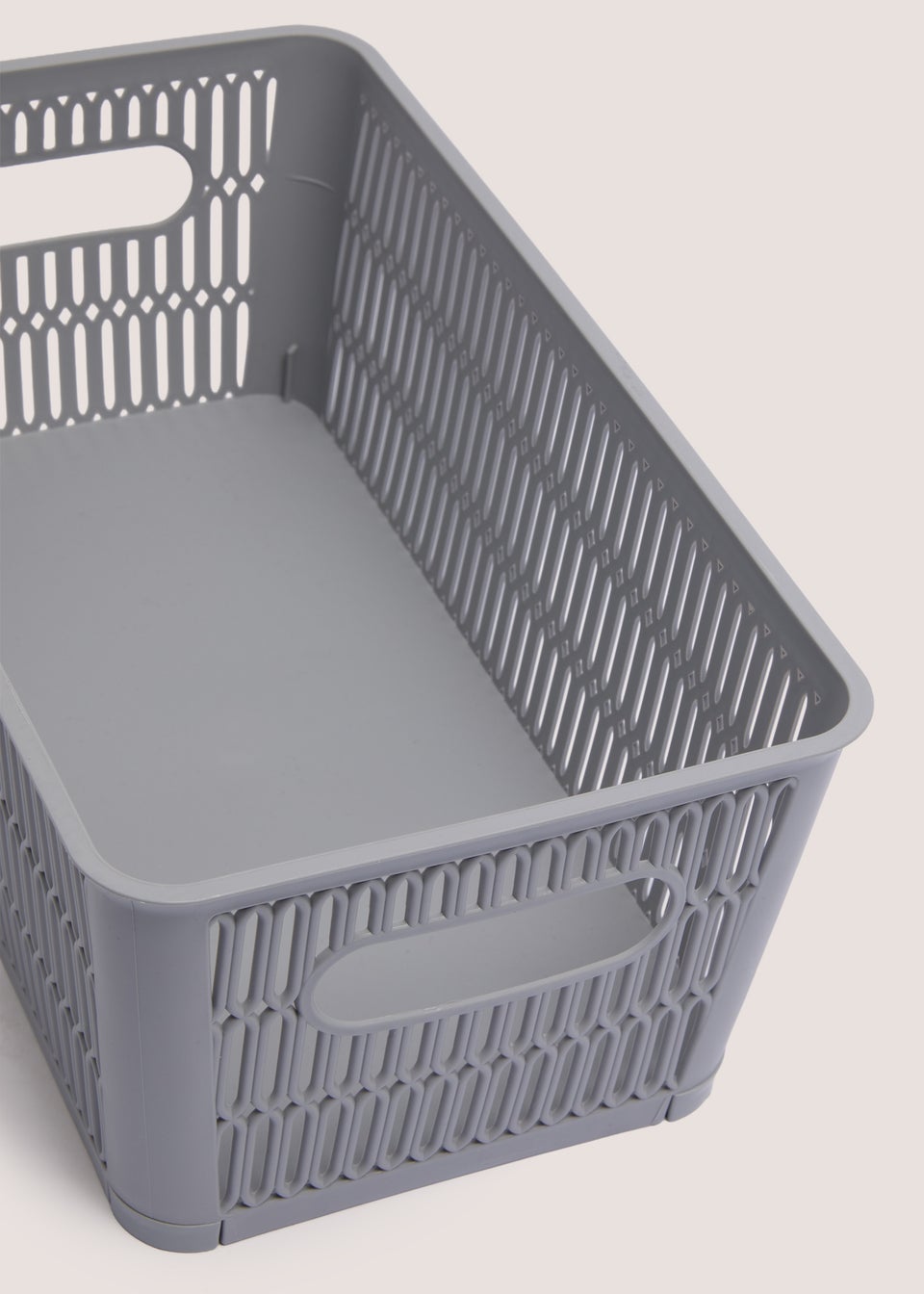 Grey Plastic Medium Storage Basket