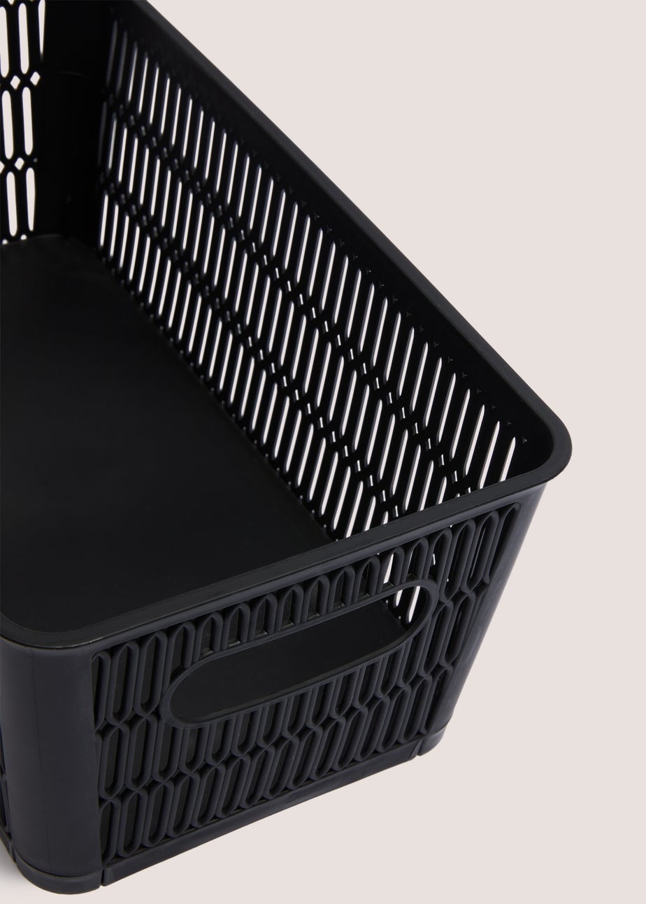 Black Plastic Medium Storage Basket