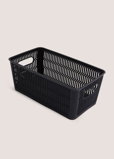 Black Plastic Medium Storage Basket