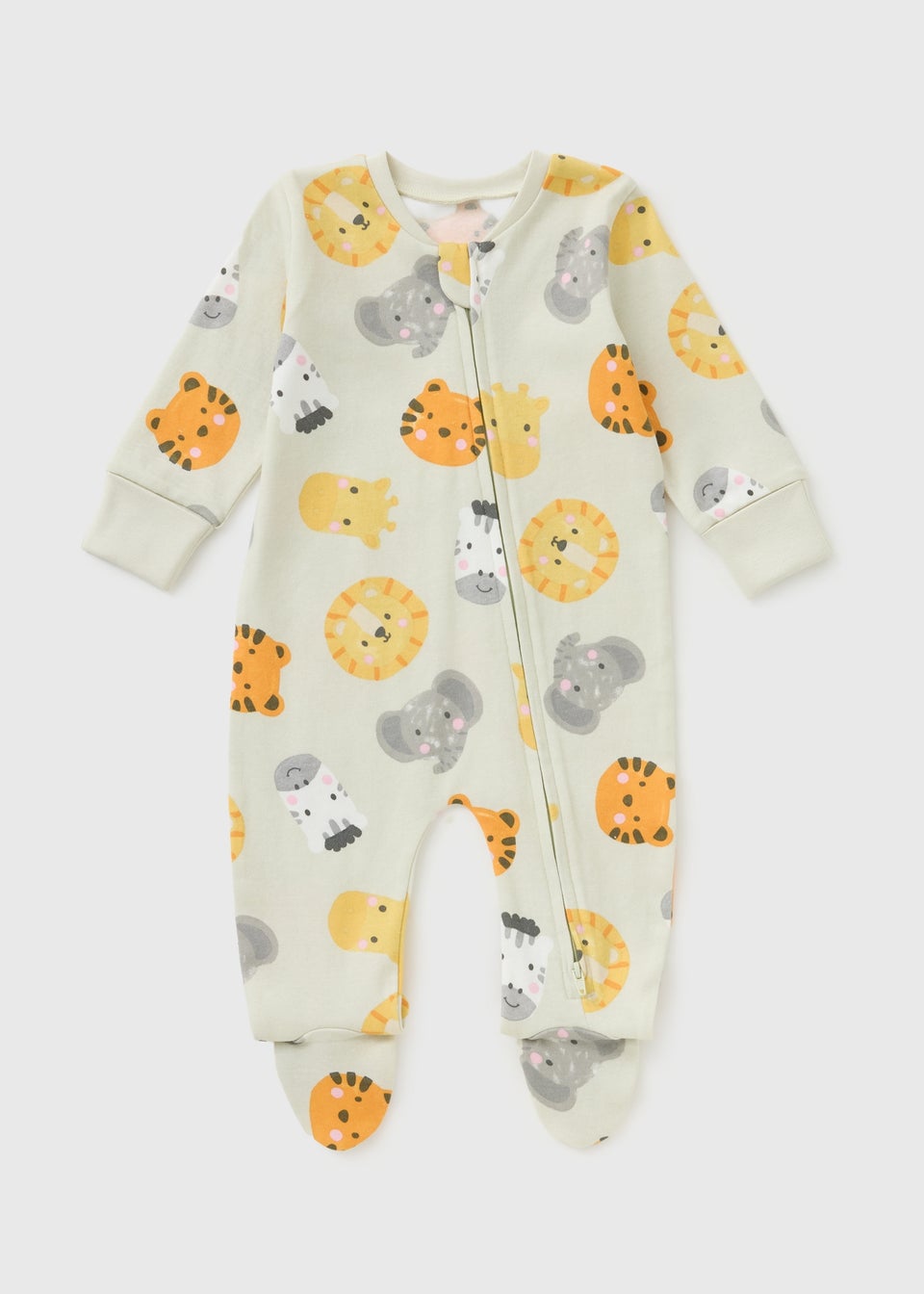 Baby Sage Safari Zipped Sleepsuit (Newborn-23mths)