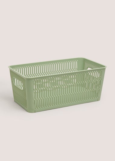 Green Plastic Medium Storage Basket