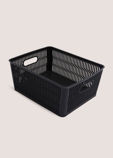 Black Plastic Large Storage Basket