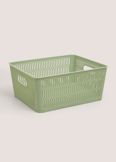 Green Plastic Large Storage Basket