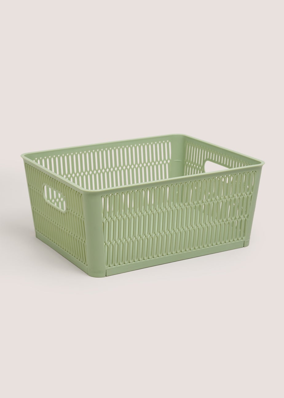 Green Plastic Large Storage Basket
