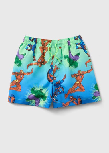 Marvel Boys Blue Comic Swim Shorts (4-13yrs)