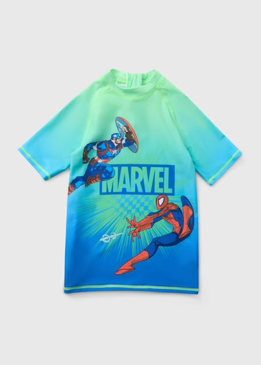 Marvel Boys Blue Comics Rash Vest (4-13yrs)