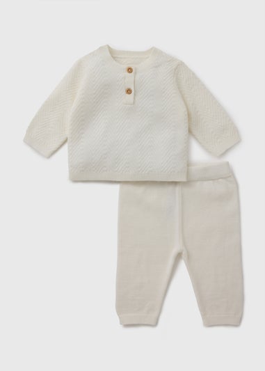 Baby Cream Knitted Top & Trouser Set (Newborn-12mths)