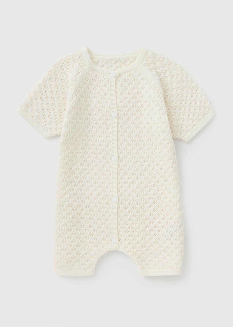 Baby White Knitted Romper (Nebborn-23mths)