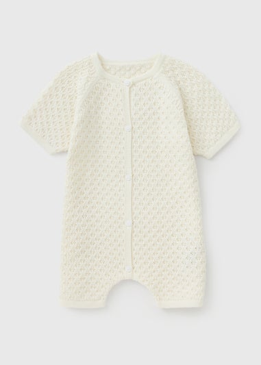 Baby White Knitted Romper (Nebborn-23mths)