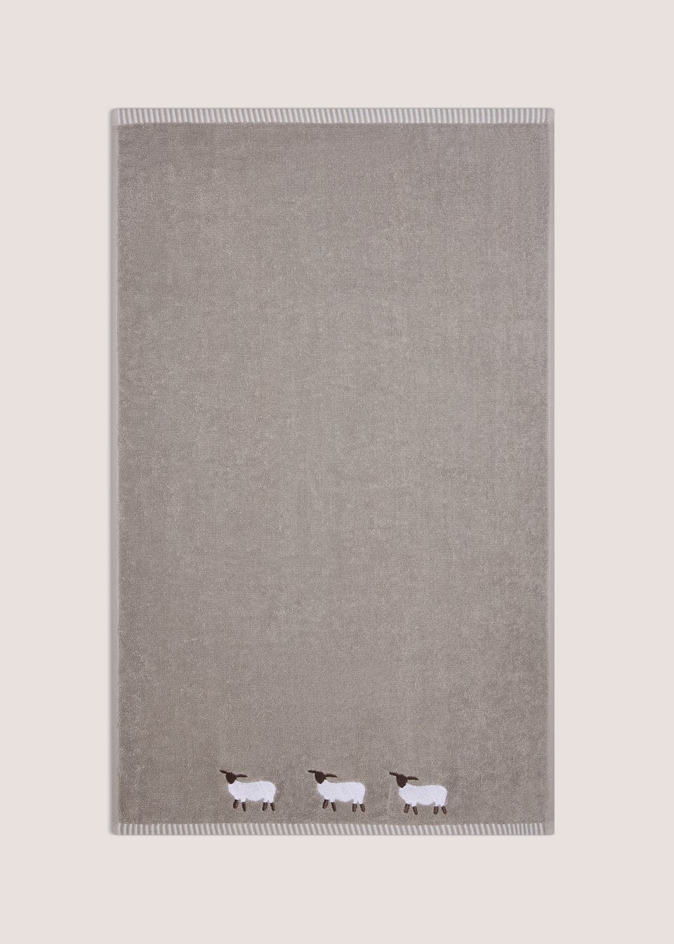 Grey Sheep Embroidered Hand Towel