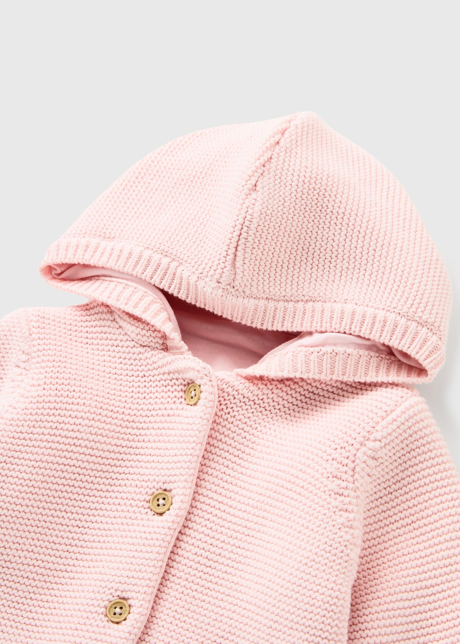 Baby Pink Jersey Lined Cardigan (Newborn-23mths)