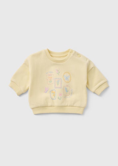 Baby Yellow Floral Butterfly Sweatshirt (Newborn-23mths)