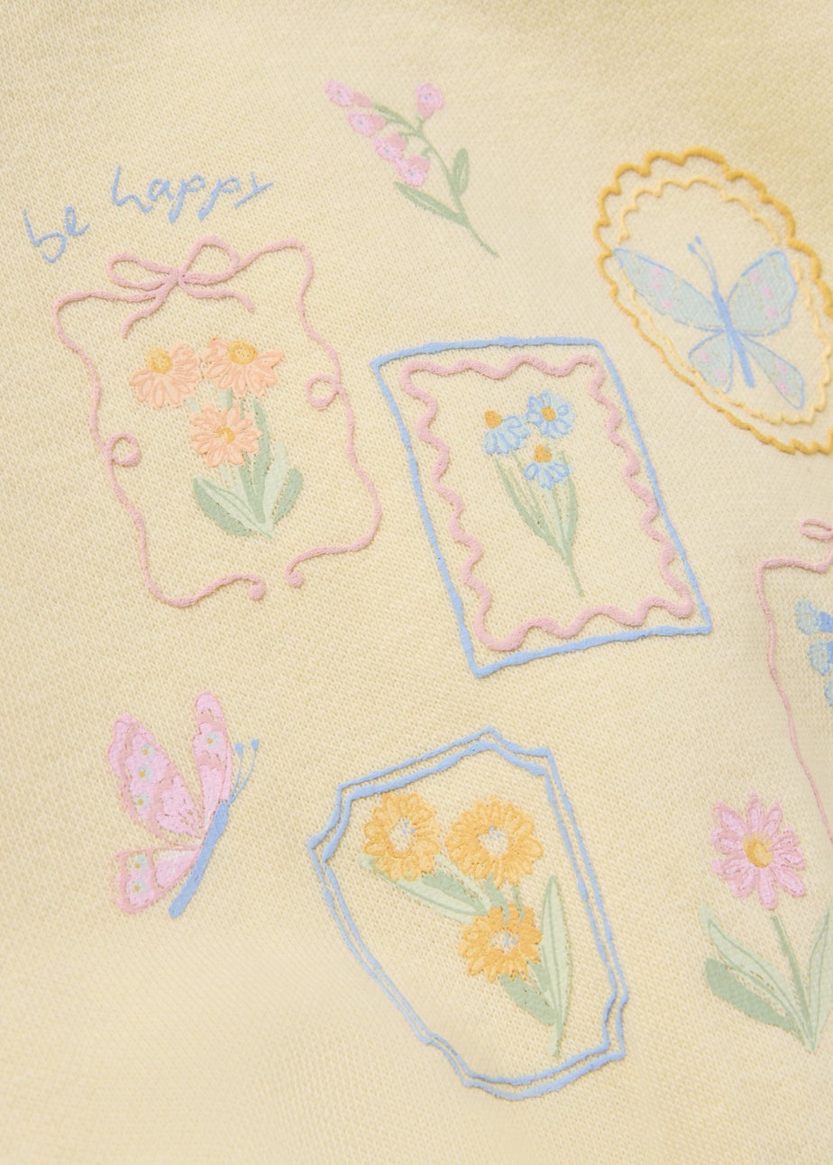 Baby Yellow Floral Butterfly Sweatshirt (Newborn-23mths)