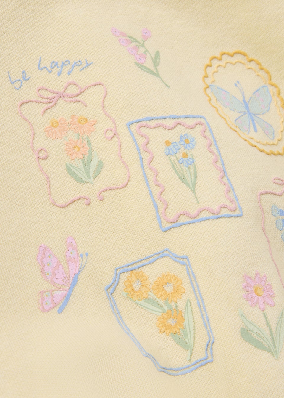 Baby Yellow Floral Butterfly Sweatshirt (Newborn-23mths)