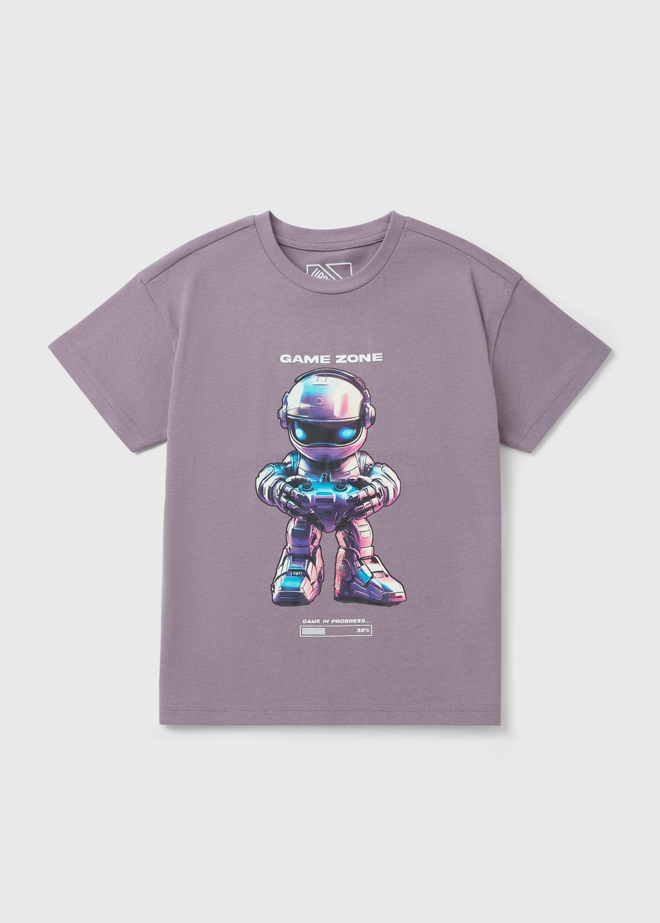 Boys Purple Game Zone T-Shirt (7-15yrs)