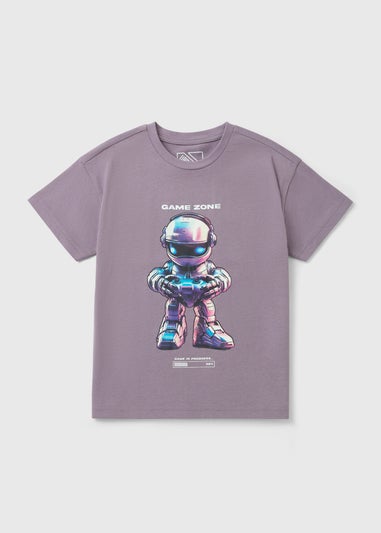 Boys Purple Game Zone T-Shirt (7-15yrs)