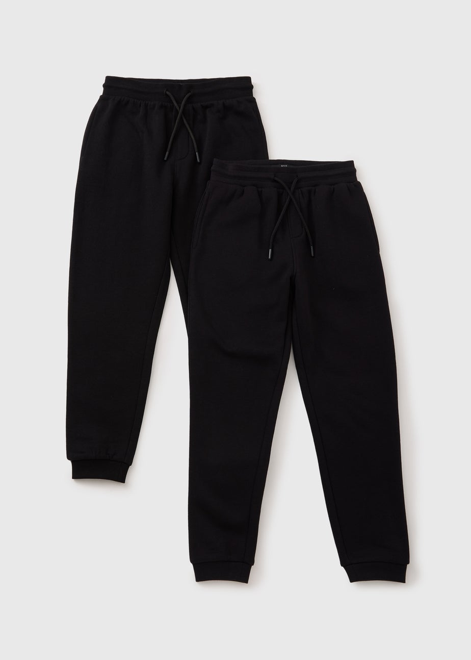 2 Pack Boys Black Joggers (7-15yrs)