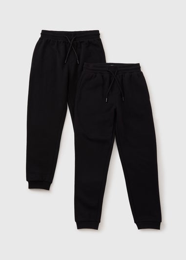2 Pack Boys Black Joggers (7-15yrs)