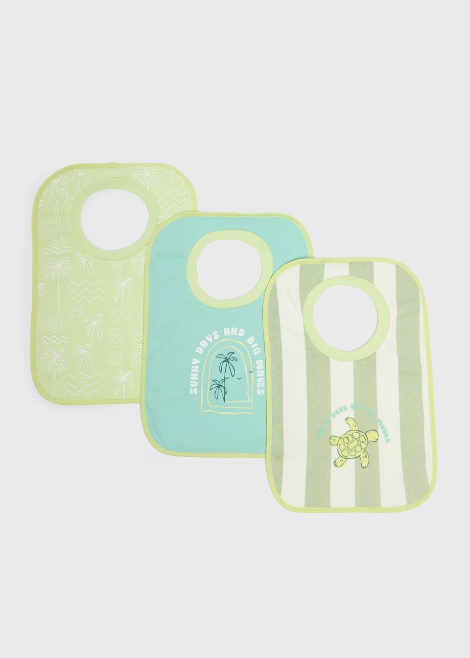 3 Pack Baby Green Palm Bibs