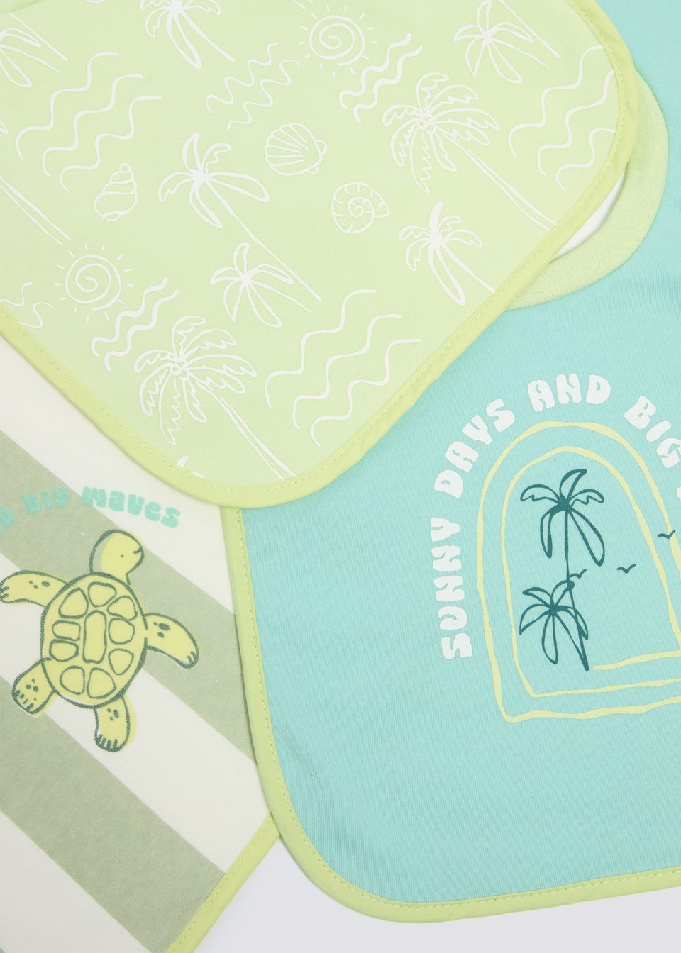 3 Pack Baby Green Palm Bibs