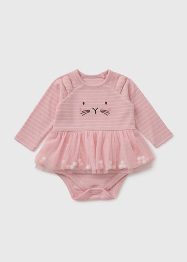Baby Pink Mesh Tutu Bodysuit (Newborn-12mths)