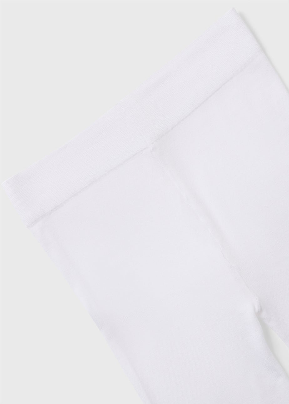 2 Pack Girls White Tights (Ages 4–13 Years)