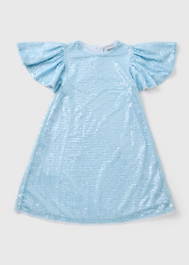 Girls Blue Sequin Dress (7-15yrs)