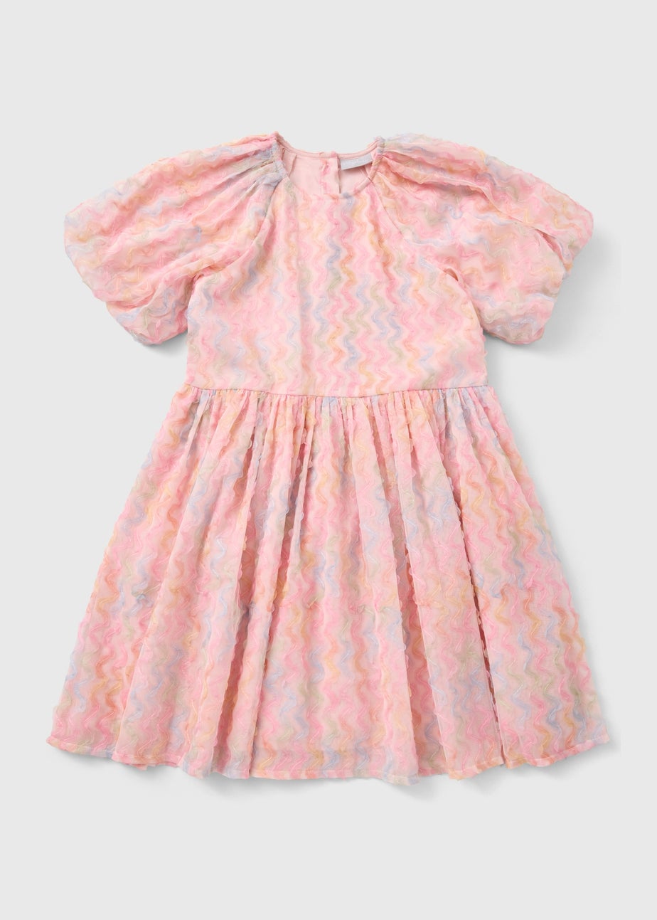 Girls Pink Pastel Mesh Dress