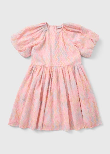 Girls Pink Pastel Mesh Dress