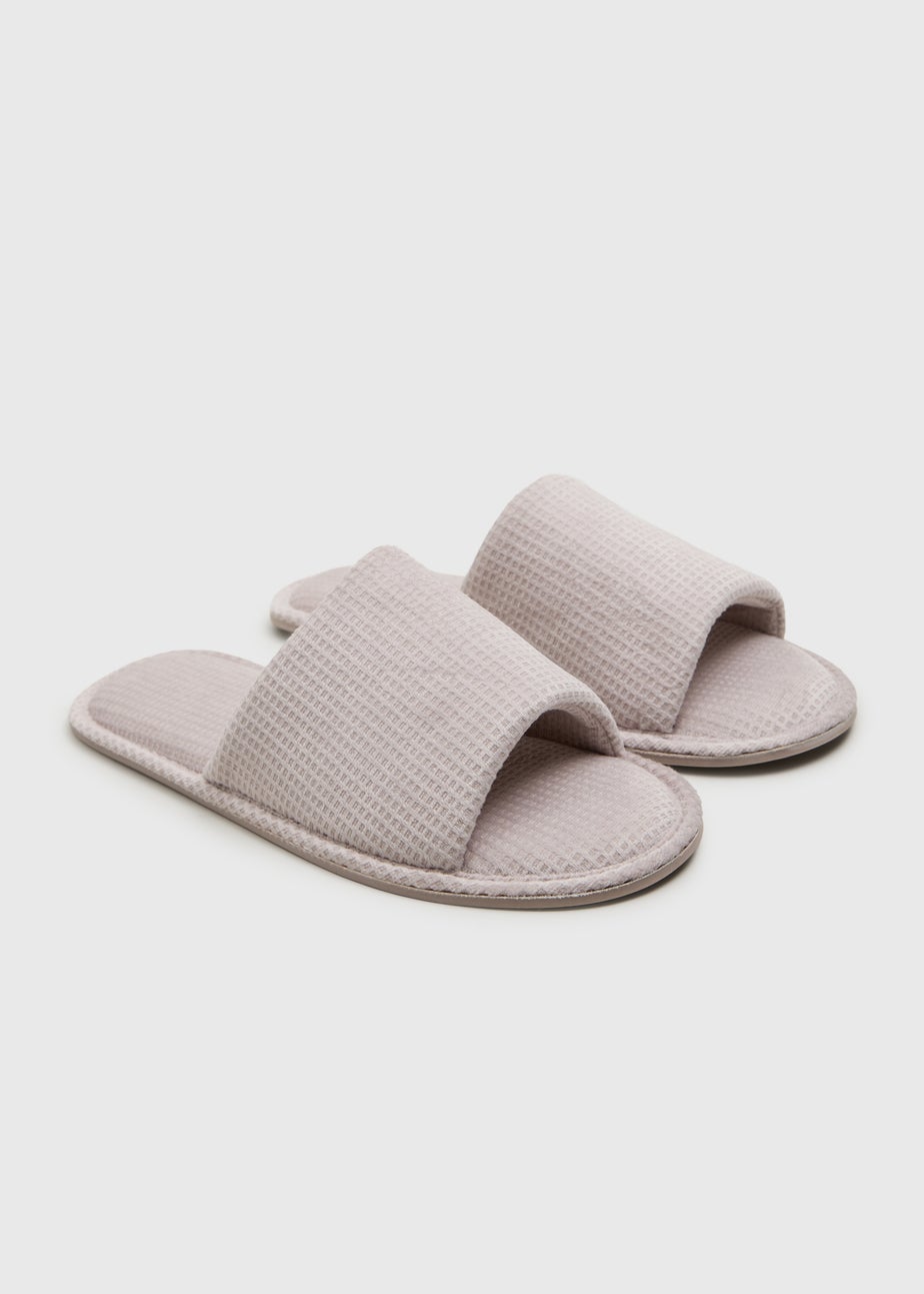 Grey Waffle Slider Slippers
