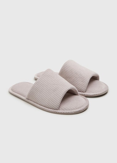 Grey Waffle Slider Slippers