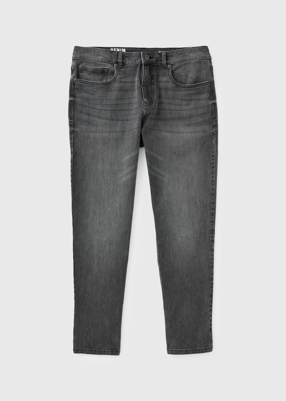 Grey 4 Way Stretch Slim Fit Jeans