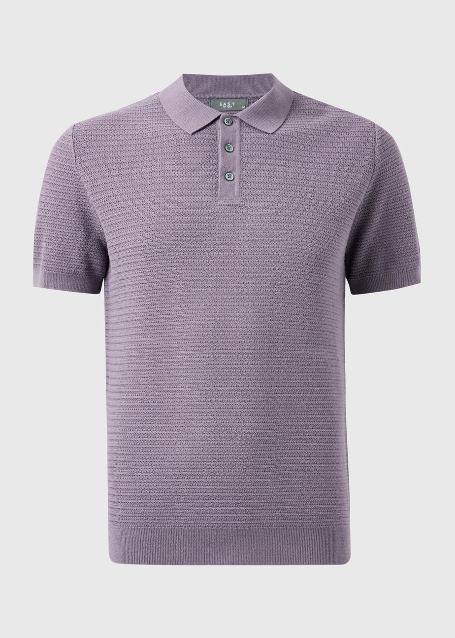 Lilac Textured Polo Top