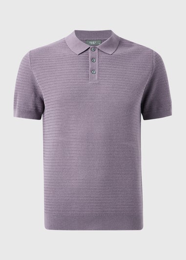 Lilac Textured Polo Top
