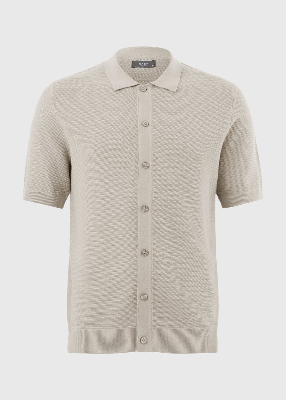 Stone Knitted Textured Shirt