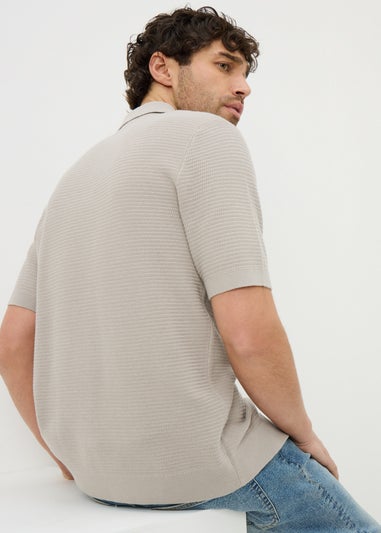 Stone Knitted Textured Shirt