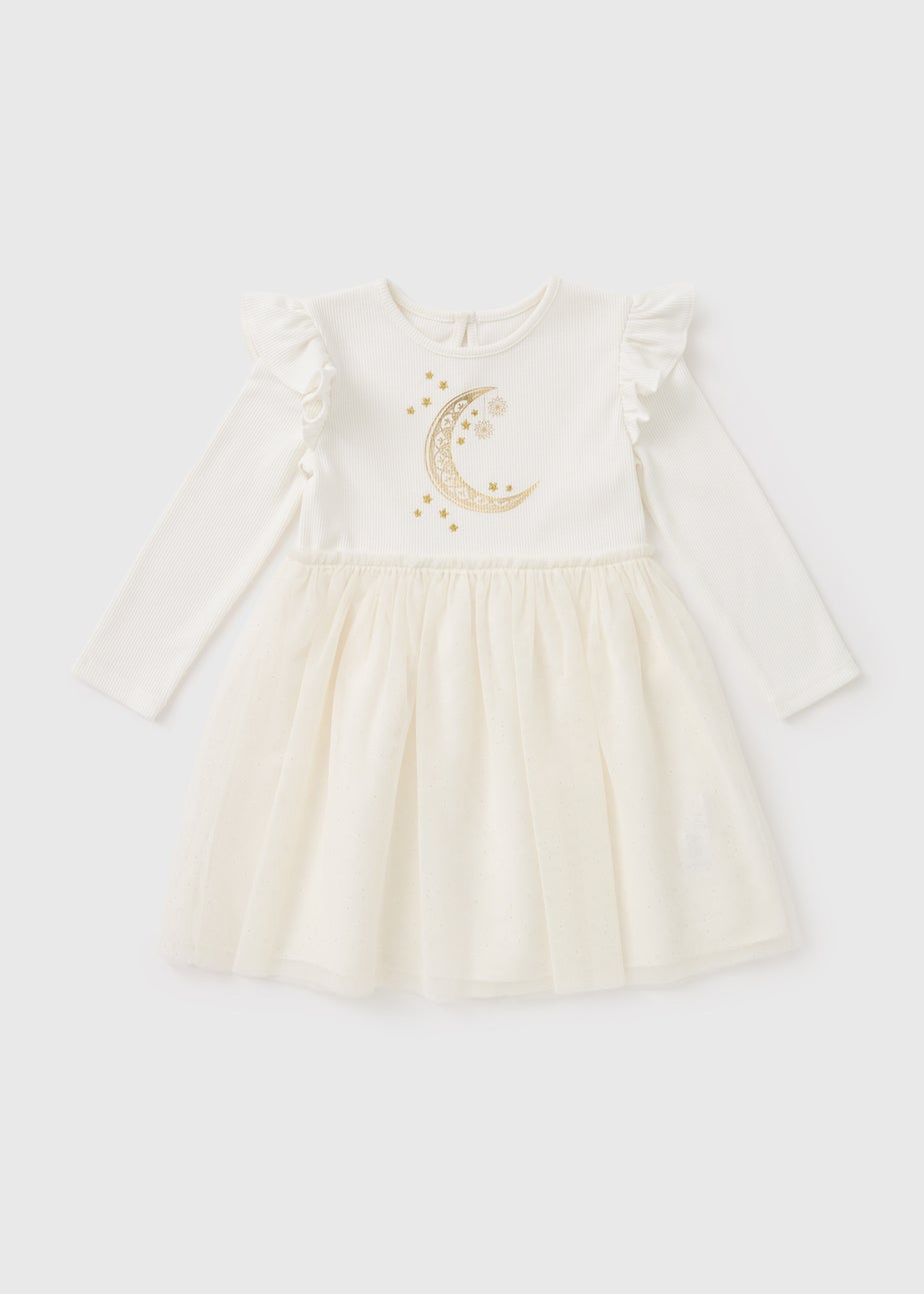 Girls Cream Eid Tutu Mesh Dress (1-7yrs)