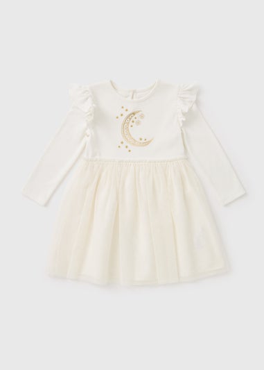 Girls Cream Eid Tutu Mesh Dress (1-7yrs)
