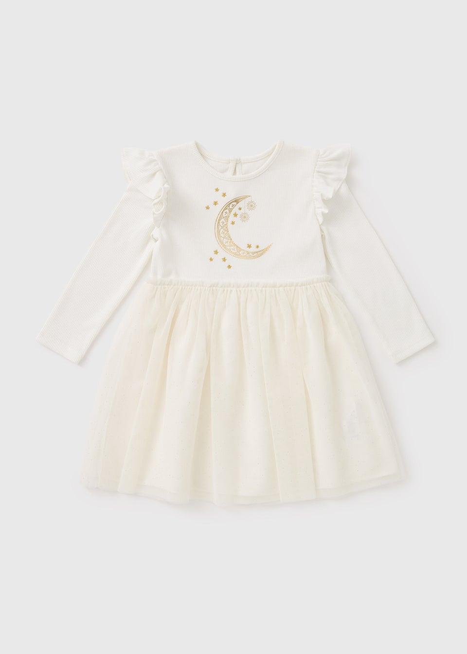 Girls Cream Eid Tutu Mesh Dress (1-7yrs)
