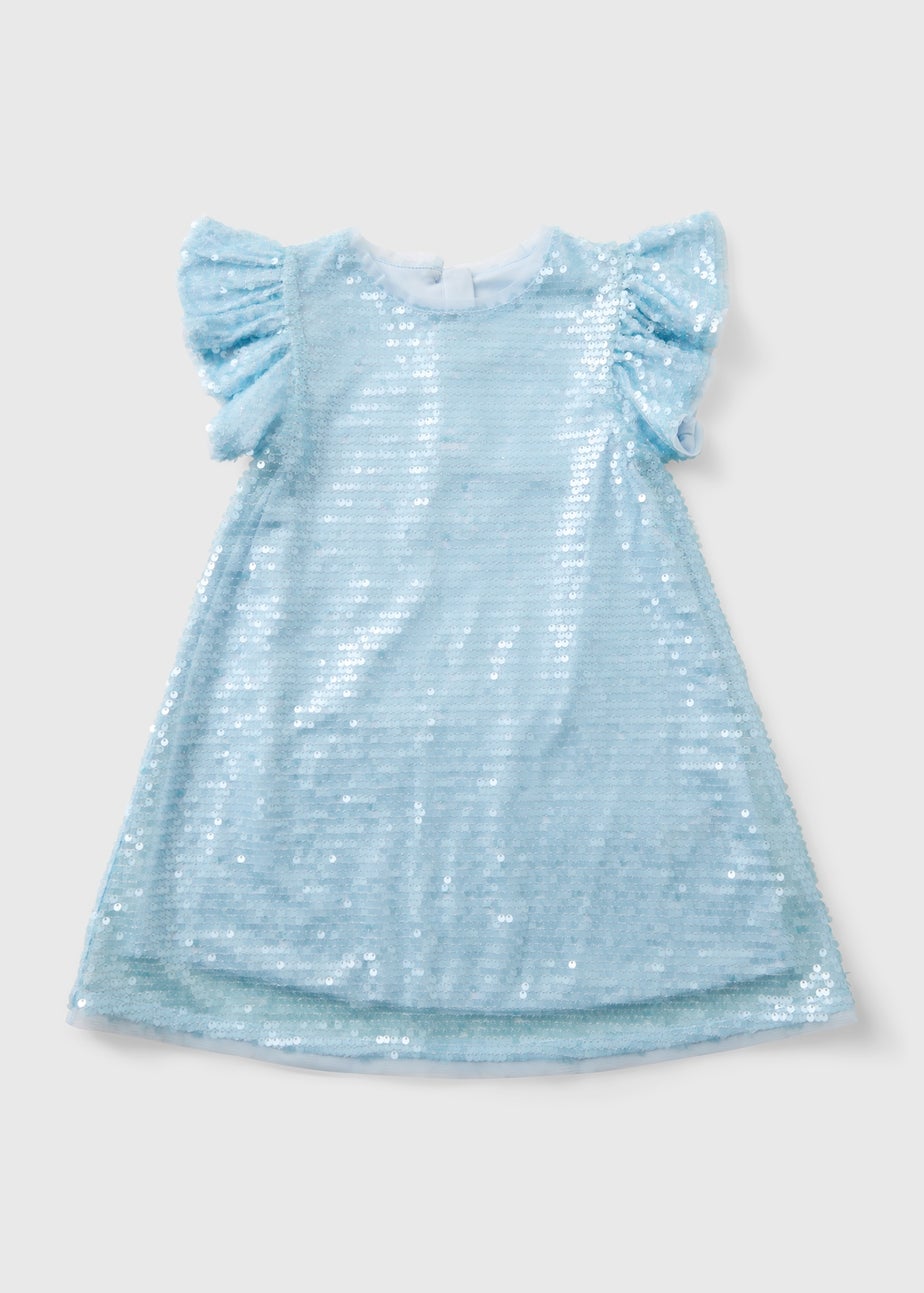 Girls Blue Sequin Dress (1-7yrs)